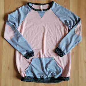 My Stary- long sleeve sweatshirt top womens size small pockets pink blue